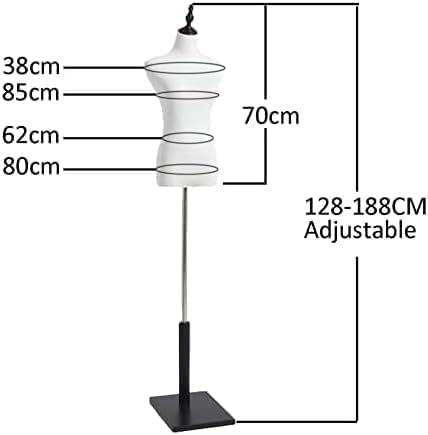 Mannequin Torso Stand, Female Dress Form, Height Adjustable Half Body Woman Model for Shop Window Clothing Display, 6 Styles