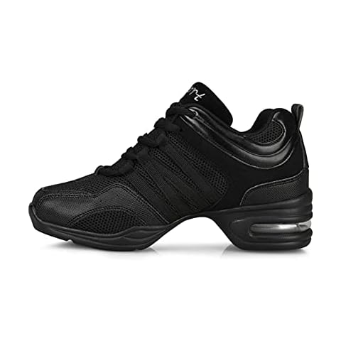 ERLINGO Damen Tanz-Sneakers, Jazz-Schuhe atmungsaktiv luftpolster geteilte Sohle athletisches Gehen Tanzschuhe bequem Netz-Schnürschuh stoßdämpfend verschleißfest Sneakers Cover