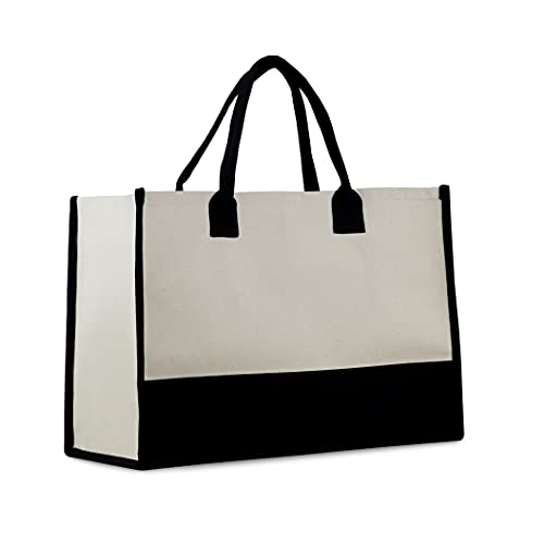 Bolsa tote chic de lona 100% algodón personalizada miniatura 1