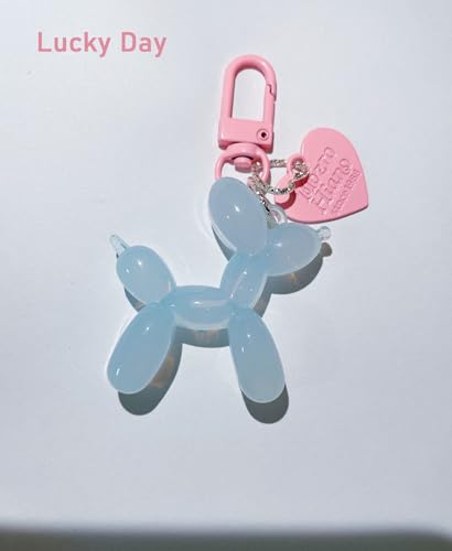 LAEKOU Jelly Balloon Dog Design Keychain for Women, Cute Girls Key Chain, Key Chains Accessories for Car Keys