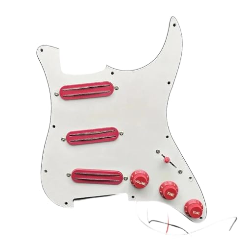 Micro guitare Alnico 5 SSS 9K anti-parasite avec pickguard rose