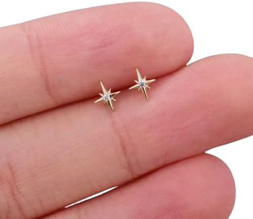 Star Stud Earrings Silver 925, Beautiful North Star Studs, Dainty Stud Earrings, Celestial Earrings, Gothic Jewelry Gift for her