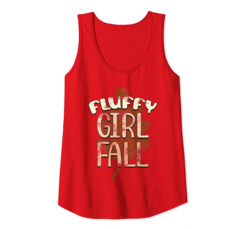 Womens Fluffy Girl Fall Funny Autumn Themed Foliage Aesthetic Tank Top