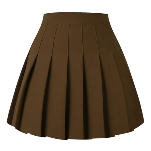 Image of Girstunm Women's Pleated Skirt Mini Skater Basic Skirts High Waist School Girls Uniform Short Cheerleader Skirt