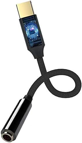 USB C to 3.5mm Pixel 2 Headphone Jack Adapter, Bukeer Nylon Braided DAC Chipset Type C to 3.5mm Audio Adapter USB C to 3.5mm with Realtek Noise Reduction Chip for Pixel 2/XL, HTC U11, Essential