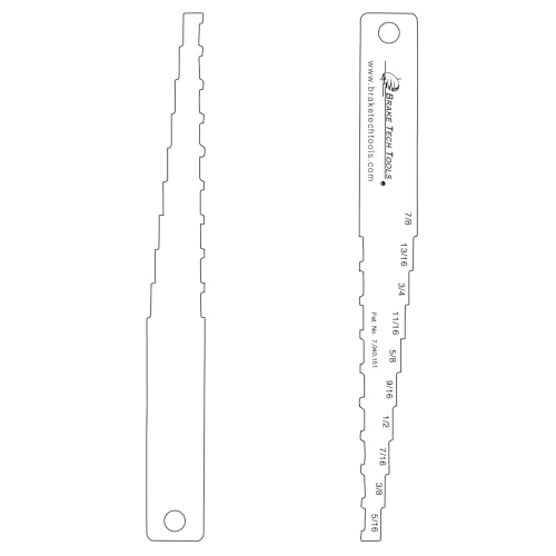 Fabriqué en Amérique Brake Outil de mesure du revêtement Brake Gauge Technicians Gauge Conçu pour l'inspection de l'entretien des véhicules, étiqueté en 16ths - BT-1032T16