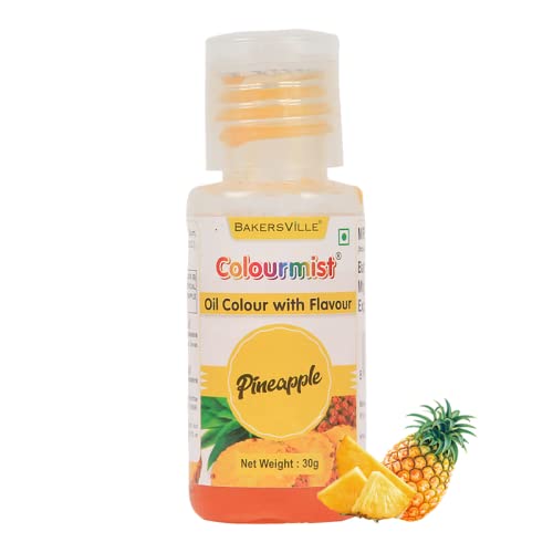 Colourmist Oil Colour With Flavour (Pineapple), 30g | Chocolate Oil Pineapple Flavour with Pineapple Colour | Chocolate Oil Pineapple Emulsion |, 30g (B09MQWSFD6) Amazon Price History, Amazon Price Tracker