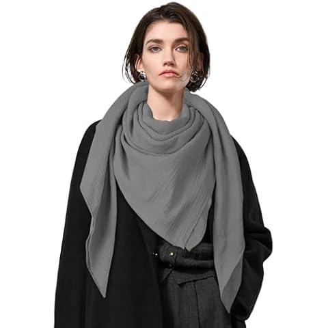 Sumolux Scarf for Women Cotton Wrap Shawl Lady Light Soft Fashion Solid Scarf Evening Dresses Travel Office Winter Wedding Cover