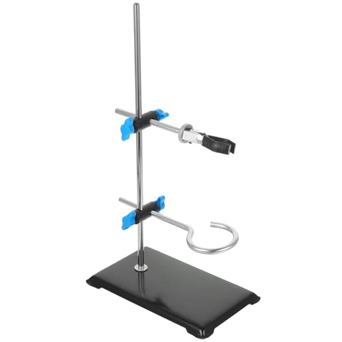 iplusmile Portable Laboratory Retort Stand Metal Rack with Cross Clamp Holder 11.81In Height Mini Lab Stand for Chemistry Experiments Industrial and Scientific Use