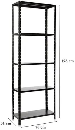 Estante 5 Prateleiras Multiuso Aço Sala Quarto Escritório (PRETO)