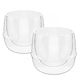 Elle Decor Double Wall Glass Coffee Mugs | Set of 2 | Double Wall Glass Cup, Glasses for Wine, Tea, or Espresso | Insulated, Heat Resistant, and Lightweight Tumblers (8 Ounce)