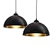Lampadario Sospensione Led - Set Da 2, Nero E Oro, Ø30cm, Per E27 - Foto 10