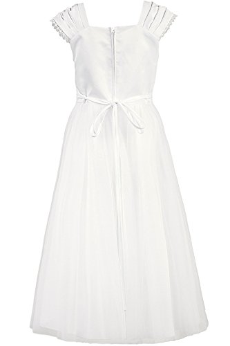 BNY Corner Holy Communion Wedding Flower Girl Dress Elegant White & Ivory Dresses2
