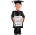 GraduatePersonalized Christmas Ornament (Light Skin) - Male - Handpainted Resin - 4.5" Tall - Free Customization by Calliope Designs