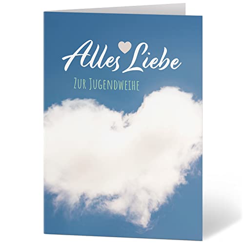 Einladungskarten Manufaktur Hamburg XXL Glückwunschkarte A4 zur Jugendweihe - große Karte mit Umschlag Jugendfeier Grußkarte für Jungen und Mädchen Motiv 21
