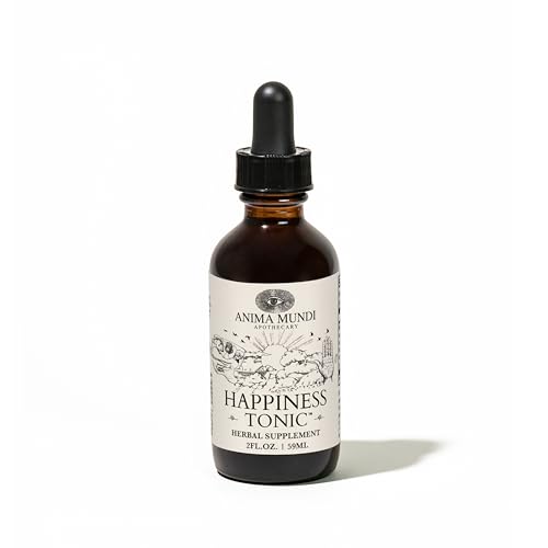 Anima Mundi Apothecary Herbal Ashwagandha Drops - Happiness Tonic for Gentle Mood Support and Relaxation - Adaptogenic Drops with Organic Ashwagandha Rhodiola St. Johns Wort & More (2oz / 59ml)