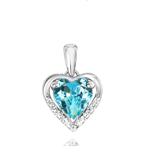 Image of SILVERTOWN 925 Silver Celestial Grace Heart Pendant Necklace | Hallmarked | White Rhodium Plated | Gift For Women and Girls