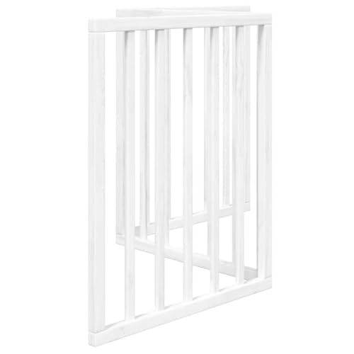 vidaXL Hundetor 3-TLG., Hundegitter Faltbar Pflegeleicht, Schutzgitter für Wohnzimmer Küche Treppe, Haustiertor Türschutzgitter, Weiß Pappelholz