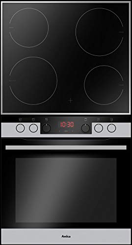 Preisvergleich Produktbild Einbauherd Set / Backofen mit Grill und Umluft / Rahmenloses Glaskeramik Kochfeld mit Zweikreis und Bräterzone / Timer / Steam Clean (EHPC 935 001 E) (EHIX 935 600 E)