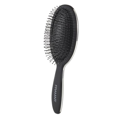 Framar-Wet-Hair-Brush-Detangler--Curly-Hair-Brush-Women-Detangle-Hair-Brush-Girls-Hair-Brush-For-Curly-Hair-Kids-Hair-brush-Tangle-Brush-Hair-Girls-Hairbrush-Womens-Hair-Brush-Black
