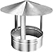 DYTENZYC Chimney Cap Tool, Stainless Steel Vent Cowl Pipe Rain Cover Protector Cap Ending Roof Cowl for Ducting Ventilation Cap Rain Hat Hood Chimney (Size : 18cm)