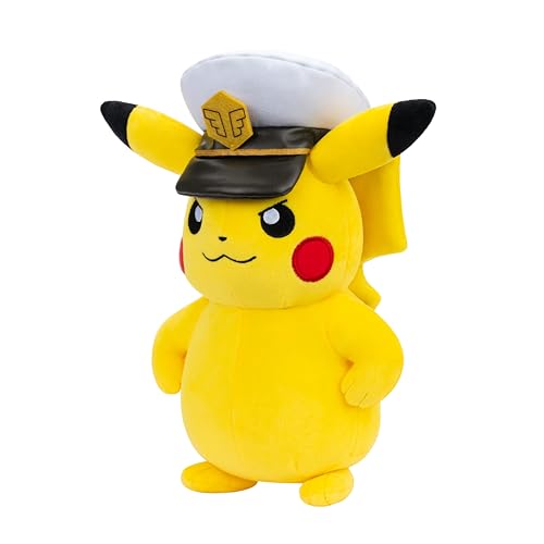 Image of Pokemon Captain Pikachu Plush - 8-Inch Soft Plush with Captain's Hat and Authentic Details