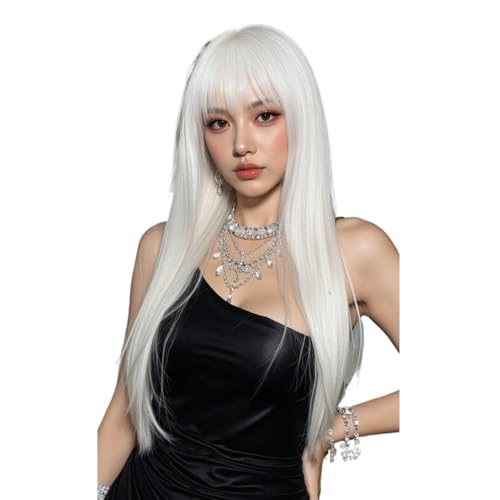 Perruque blanche pour femme charmante pour changer de style en soirée