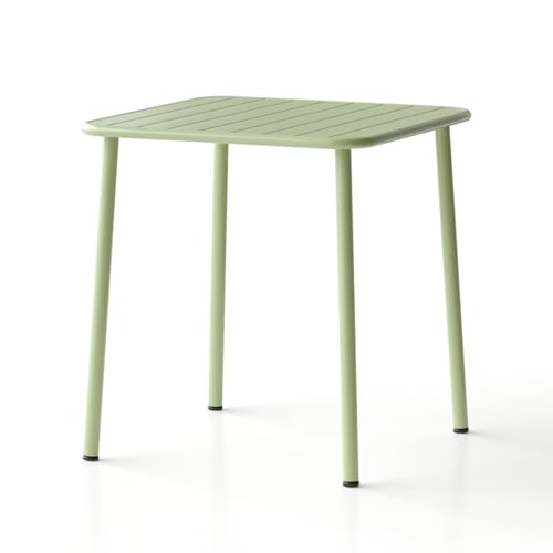 Sera Square Table (Green) Metal Antique Green Outdoor Dining Table Cozy Outdoor Living