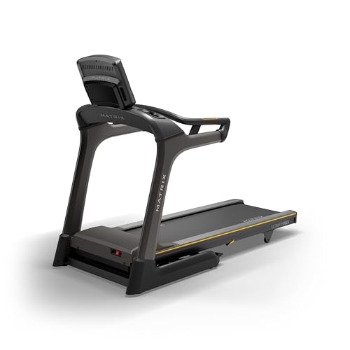 Image of Matrix Fitness TF50 Treadmill with XR | 8.5 inch LCD | Club-Quality Folding Treadmill for Running, 5K & Marathon | Heavy-Duty Frame, Extra-Thick 20 inchx60 inch Deck, Industrial Cushioning