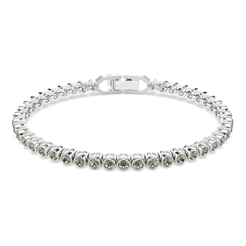 Swarovski Bracelet Tennis de la collection Imber Emily, rangée de cristaux Zirconia noirs de taille ronde, sertis chaton, en métal rhodié