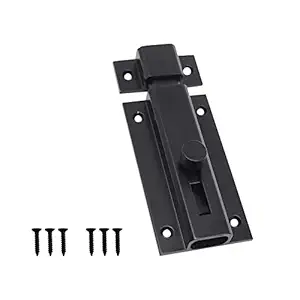 Volo 5 inch Black Finish Door Latch/Door Security Baby Latch Lock for Bathroom/Balcony Door for home and offices.
