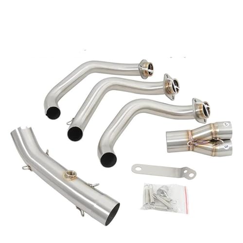 Tuyau de liaison avant 51mm pour échappement de moto Yamaha MT09 argent
