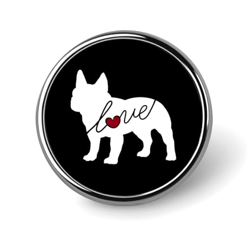 バッジ 円形 徽章 フレンチブルドッグ 犬柄 愛 ハート 缶バッジ 胸章 ピンバッチ ボタンブローチ 25mm おしゃれ ネクタイピン コレクション バッグ飾 帽子 胸飾り かばん掛け 工芸品 取付簡単 男女兼用 プレゼント