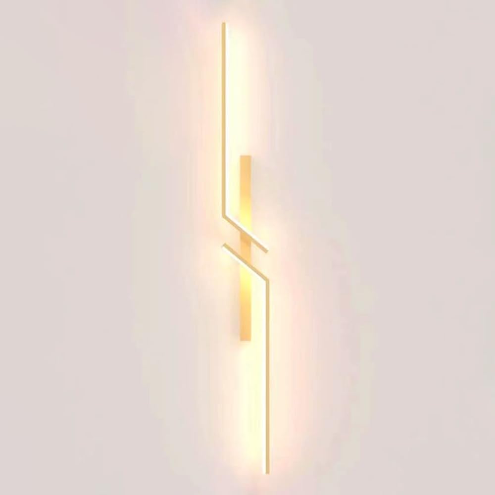 HUAYUSEDF D Wall Sconce Modern Linear Lamp Vanity Light Long Strip Sconces Den Metal Lighting Fixture for Living Room Bedroom Hallway Wash Lights,3000K60Cm/4000K/120Cm