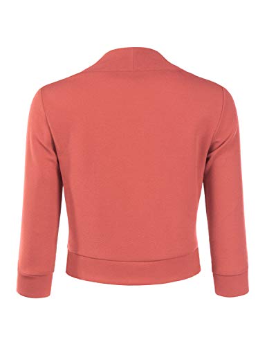 Image of DOUBLJU Bolero Open Front Cardigan Crop Jackets 3 /4 Sleeve Basic Cropped Blazers Business Casual for Womens with Plus Size