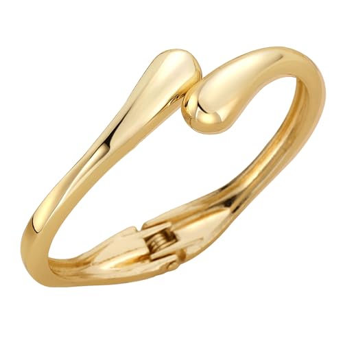 Trendy Twist Chunky Cuff Bracelet, Gold Bangle Bracelets for Women