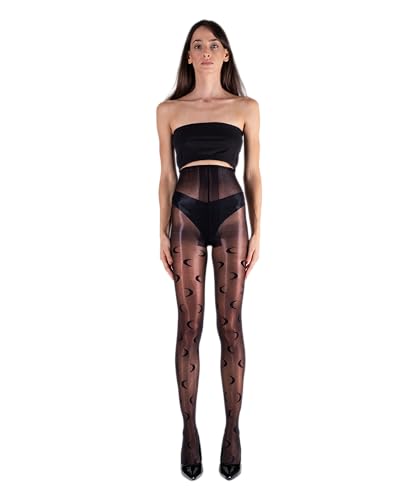 LECHERY Black Moon Pantyhose Tights, Silky Smooth, Shiny, High Waist, No Waistband, Crotch Gusset4