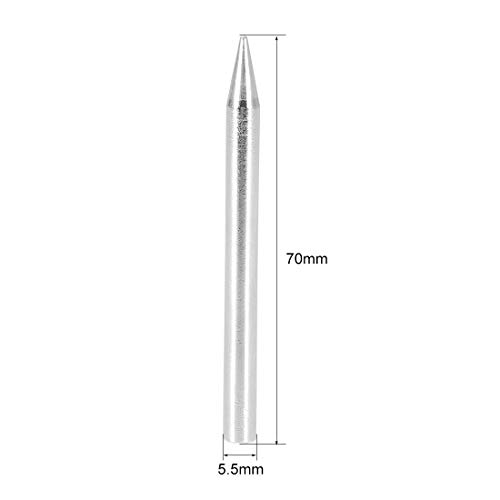 Image of uxcell 5.3x70mm Lead-free Soldering Iron Tip Replacement Solder Conical Tip Welding Equipment for Soldering Silver 60W 3pcs