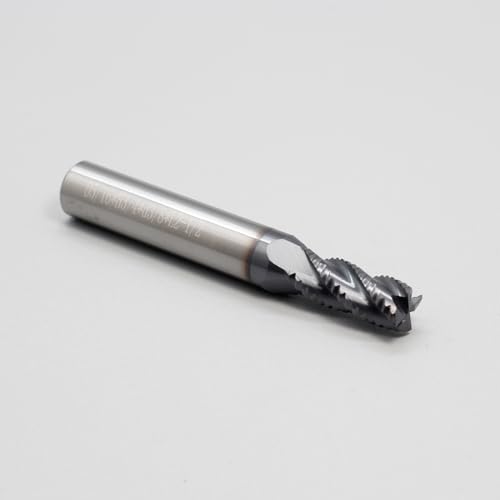 Image of Roughing End Mill JESTUOUS Carbide Square Nose 4 Flute Fine Tooth Bit 3 /8 inch Shank Dia. 3 /4 inch Flute Length for Milling Metal Steels,1 Piece