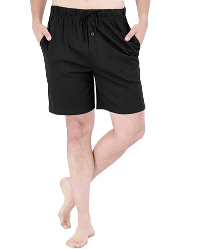 Image of Andrew Scott Men's Lounge Shorts | Drawstring & Pockets Cotton PJ-Sleep Short Bottoms | Multi Packs