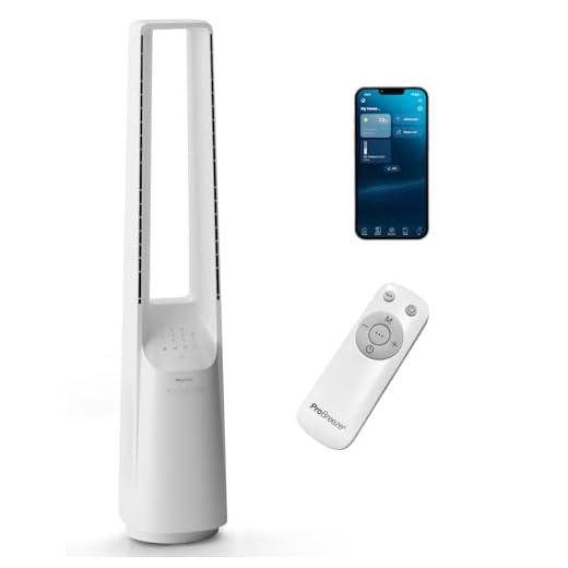 Pro Breeze Ventilador de Torre Inteligente sin Aspas de 101 cm – WiFi – Ultrasilencioso con Mando a Distancia, Pantalla LED, 6 Velocidades, 5 Modos y Oscilación de 60°
