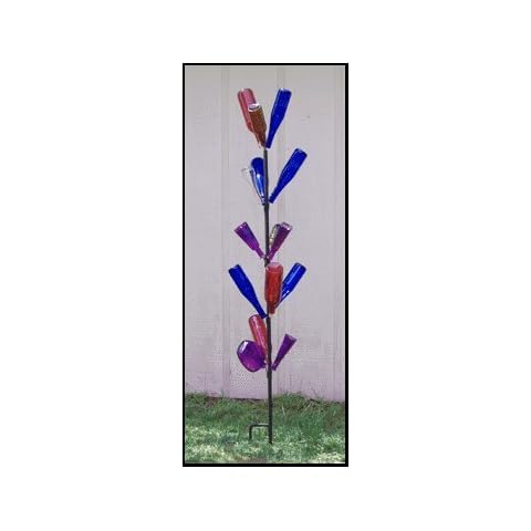 The Lazy Scroll Upright Metal Bottle Tree Holds 15 Bottles Cover