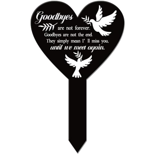 GLOBLELAND Heart Shaped Pigeon Garden Stake Memorial Remembrance Plaque Stake for Cemetery Acrylic Grave Stake Waterproof Sympathy Garden Stake for Yard Grave Cemetery