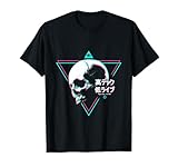 Wowsome! Cyberpunk Skull High Tech Low Life Japanese Streetwear Anime Camiseta Unisex-Adultos Pequeño Negro Manga Larga Camiseta de Tirantes Cyberpunk Techwear