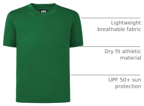 Image of QBK 2T to Youth Neon Shirt Kids UPF 50+ Dry Fit Athletic Short Sleeve Rash Guard T Shirts for Boys Girls Sports Undershirt