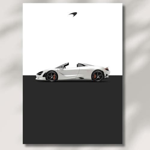 Image of Live Mad Live Crazy Mclaren 720S Spider Portrait Single Wall Paper Poster, A3 Size, 16.5L X 11.7W Inches Unframed Art Prints - Home, Bedroom, Living Room & Decor - Aesthetic, Matt Finish, Frame Not Included