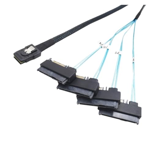 Cable SFF8087 a S/AS SFF-8087 con adaptador de alimentación SATA 1m