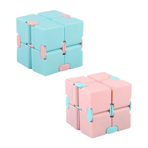 2Pcs Infinity Cube Pink and Blue Infinity Cube Fidget Toy Fidget Cubes