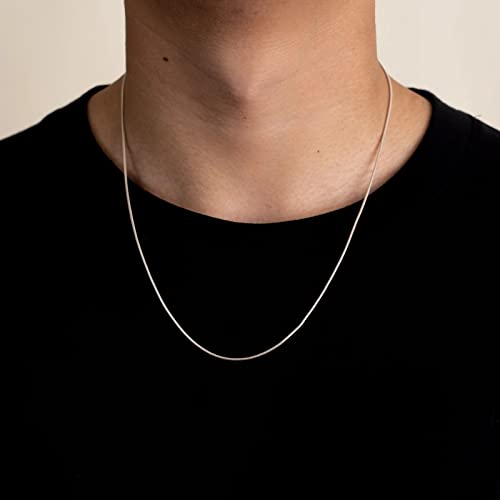 ARGENTO REALE 925 sterling silver necklace 1MM- 2MM Round Snake Chain Necklace- Solid Sterling Silver Chain For Pendants, Flexible 925 Snake Chain, 16-30 Lobster Clasp Silver necklace Made in Italy4