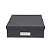 Bigso Oskar Fiberboard Label Frame Document Letter Box - File Organizer Box for Important Paperwork - Document Storage with a Lid & Metal Label Window - 3.3 in x 10.2 in x 13.8 in - Dark Grey